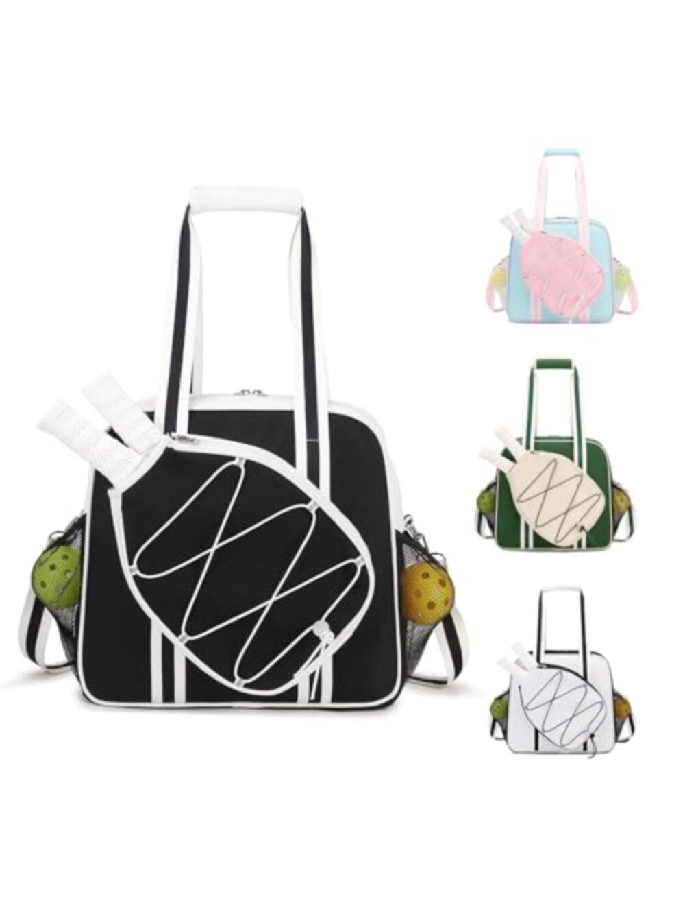Pickleball Bag Tote with Insulated Cooler Pocket Waterproof Fence Hook